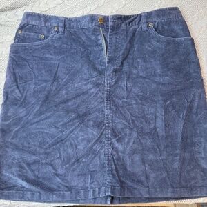 L.L. Bean Women's Plus Size 16 Corduroy Midi Skirt Navy Blue Cotton Minimalist